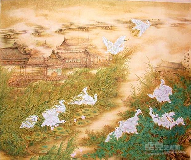 沈祖民 阳澄湖畔雾朦朦