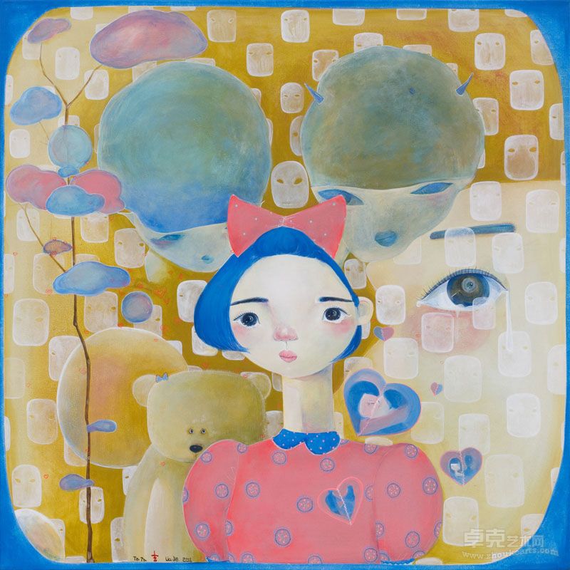 刘洁 天使，恶魔；女孩，女人 100×100cm 布面丙烯 2011 ￥16000