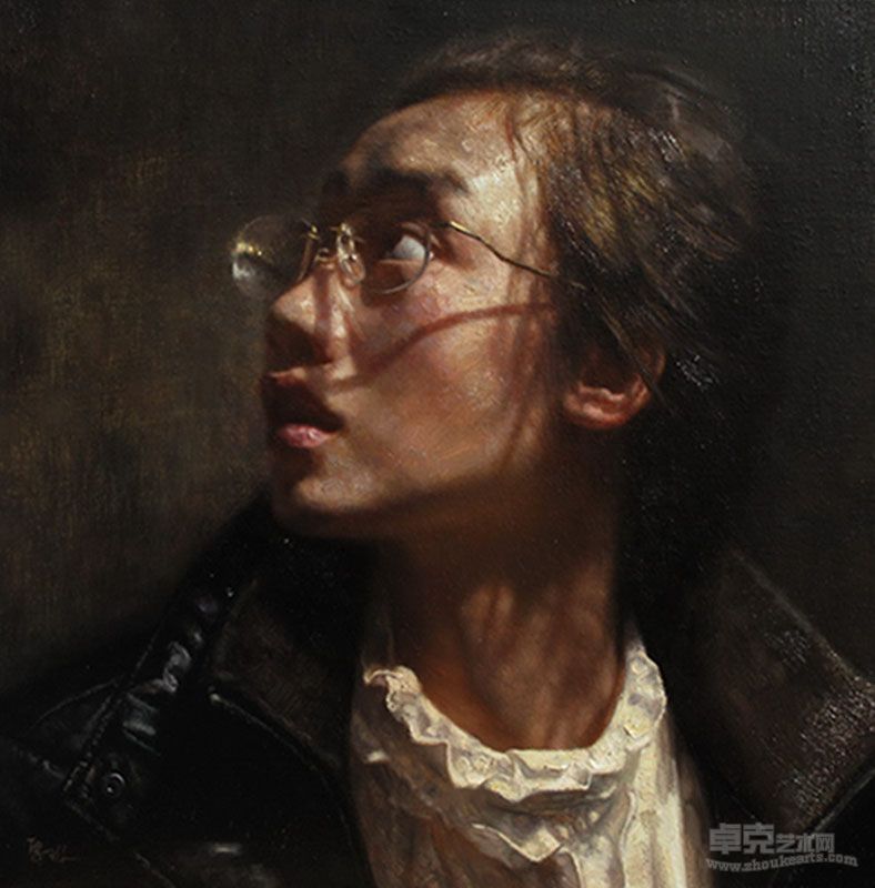 马琳作品-《雷声》布面油彩 40×40CM 2009年