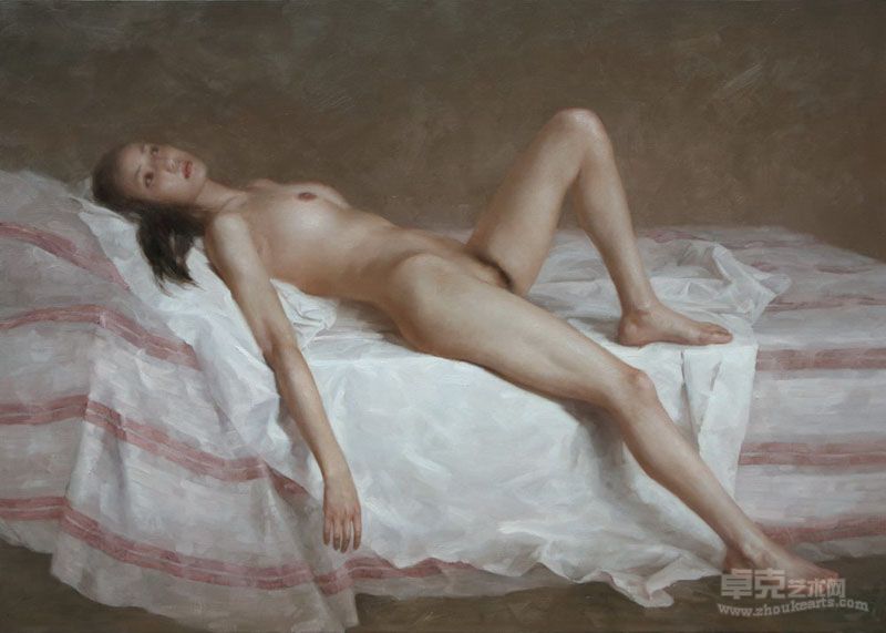 韩庆作品-躺着的人体,100×140cm