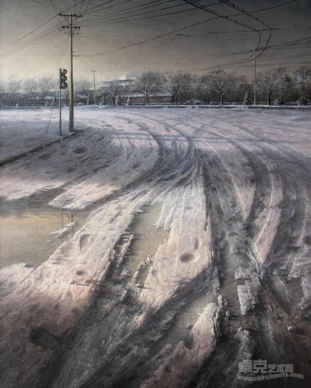魏海彬作品-神武门瑞雪,150×120cm,2012年