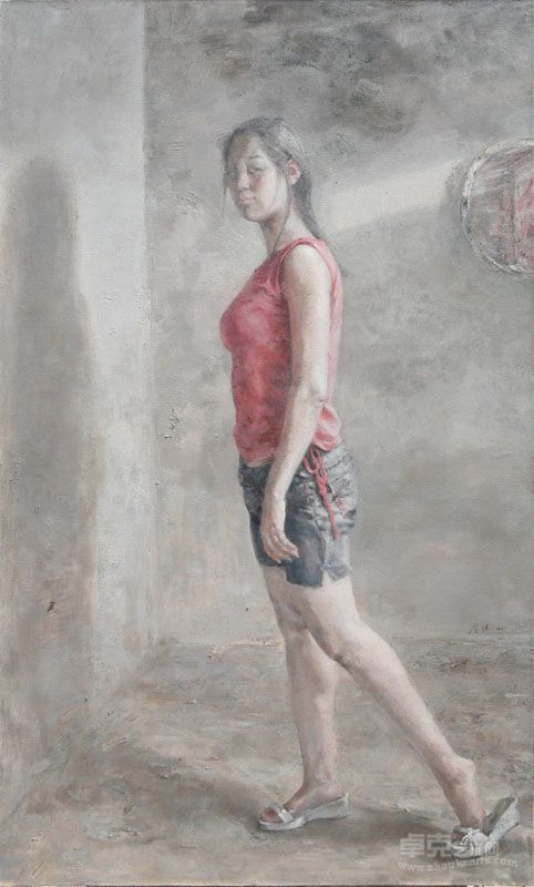 詹恒作品-《微笑的影子》140x85cm  布面油彩   2011年