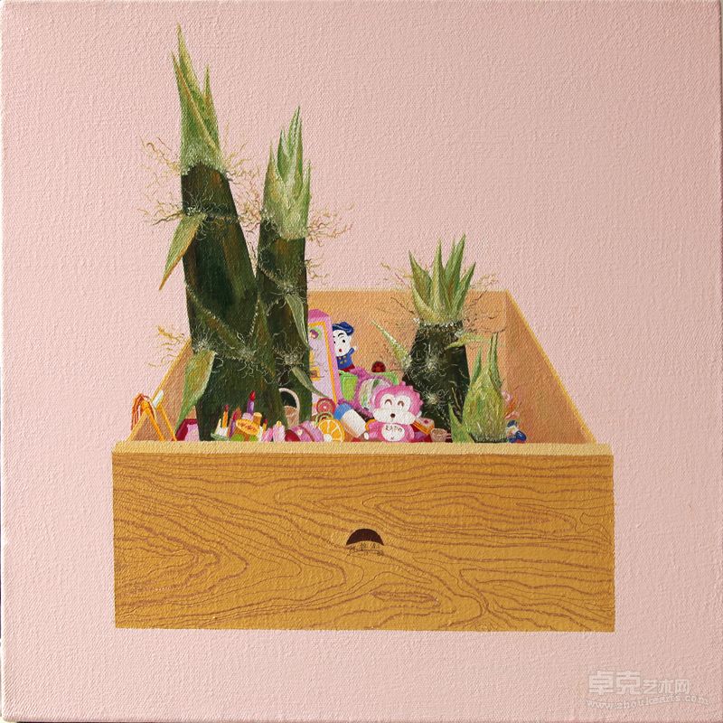 《成长的隐私》   陈锦潮  40cm x 40cm 布面油画  2012