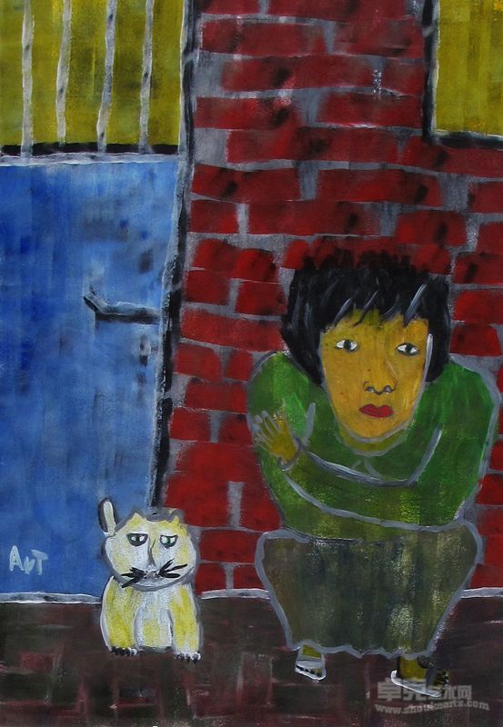 Waiting 等待-丙烯玻璃  70X50cm