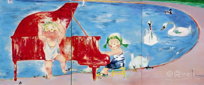 如果一直这样天真下去就是件好事 160×280 cm 布面油彩 丙烯 2009