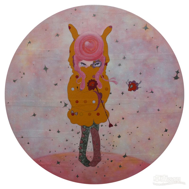 邱銍韦 My Lollipop Φ60cm 布面丙烯 施华洛世奇水钻 2012