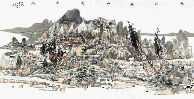 尹天石 桃源溪山滴翠微 136x68cm 2012