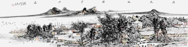 尹天石 清溪放棹空山远 136x34cm 2012
