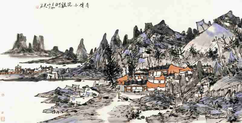尹天石 奇峰小筑 136x68cm 2012