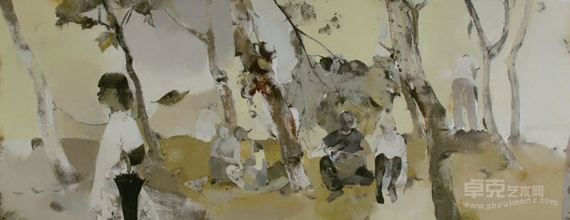 《落叶知秋》180X70CM 2011年 叶惠玲