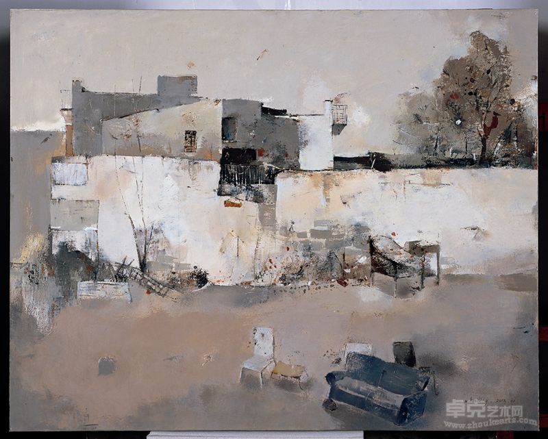 《有椅子的风景》100X80CM 布面油画 2012年 叶惠玲