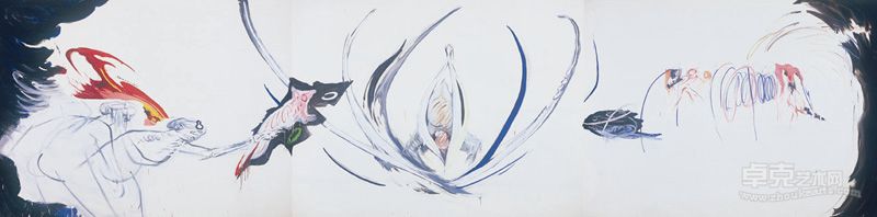 《绝对腐朽2——无法接近的模仿——语言在时间的反面11》 220×888cm   布上油画   2011年 杨锴