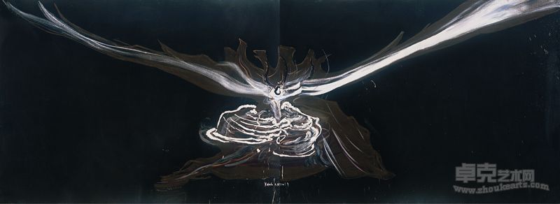 《魔尊—— 一切都是平的》 220×600cm  布上油画      2011年 杨锴
