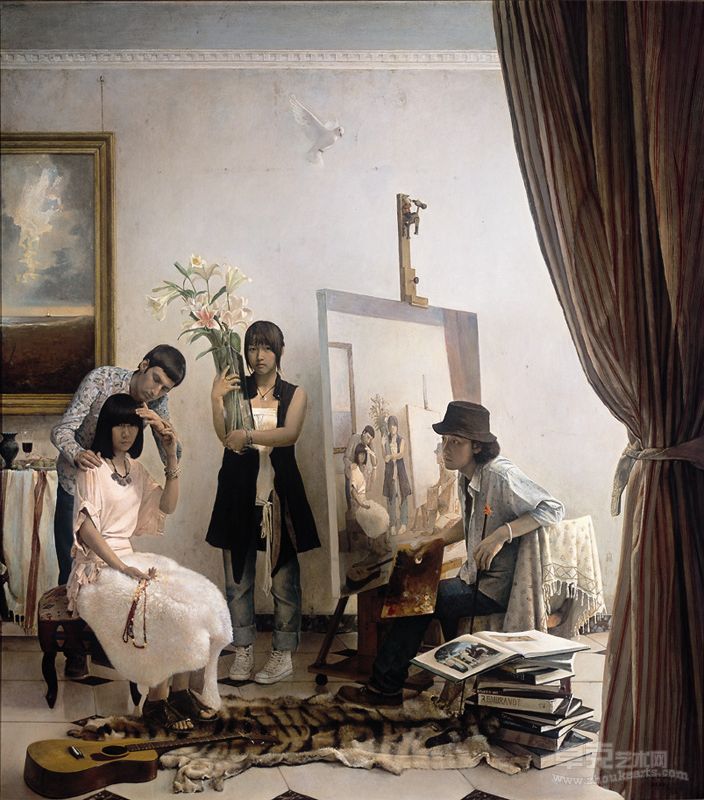 《生活轨迹－－停留在画室里的时间》  135X120  布面油画  2010年 谢郴安