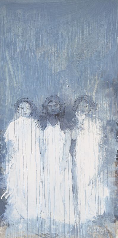 《三个女人》布面油画200cmX100cm2011.10 欧文健