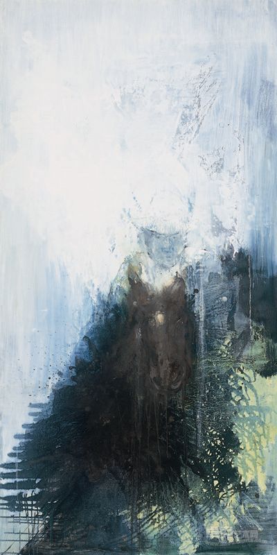 《受伤的骑士》布面油画200cmX100cm2011.11 欧文健