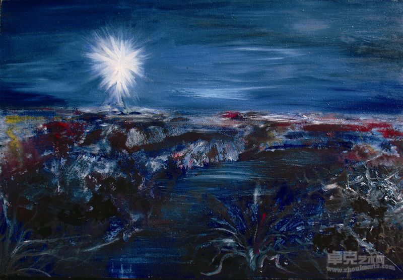 《夜相=平静？》80X60cm  布面油画 2008年 马楚炳