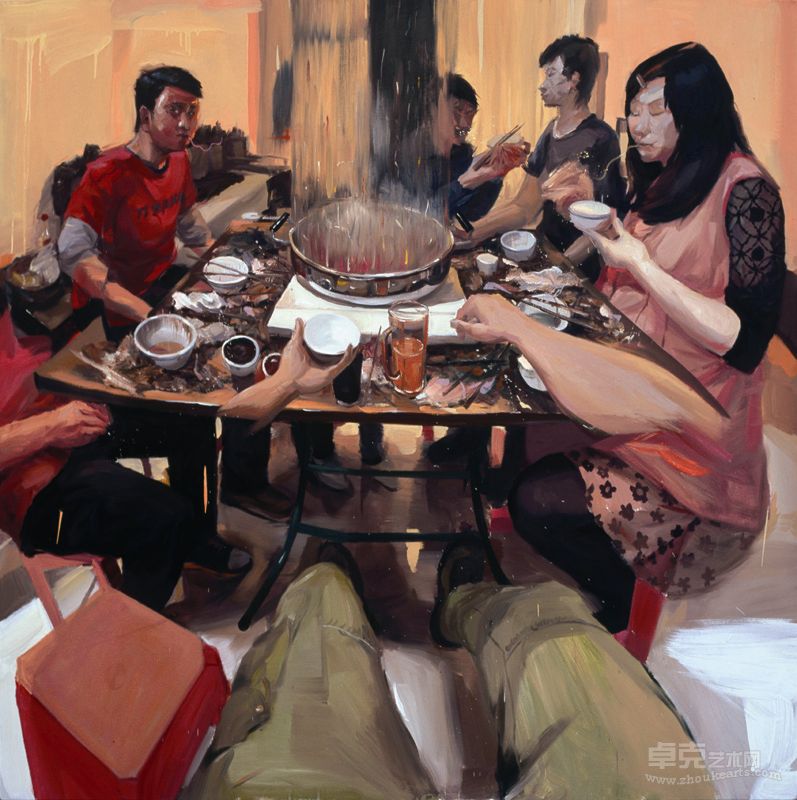 《食不言1》 180X180cm 布面油画 2012 吴迪南
