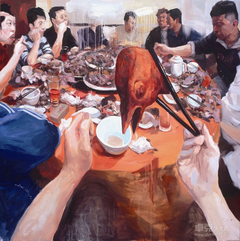 《食不言2》 180X180cm 布面油画 2012 吴迪南