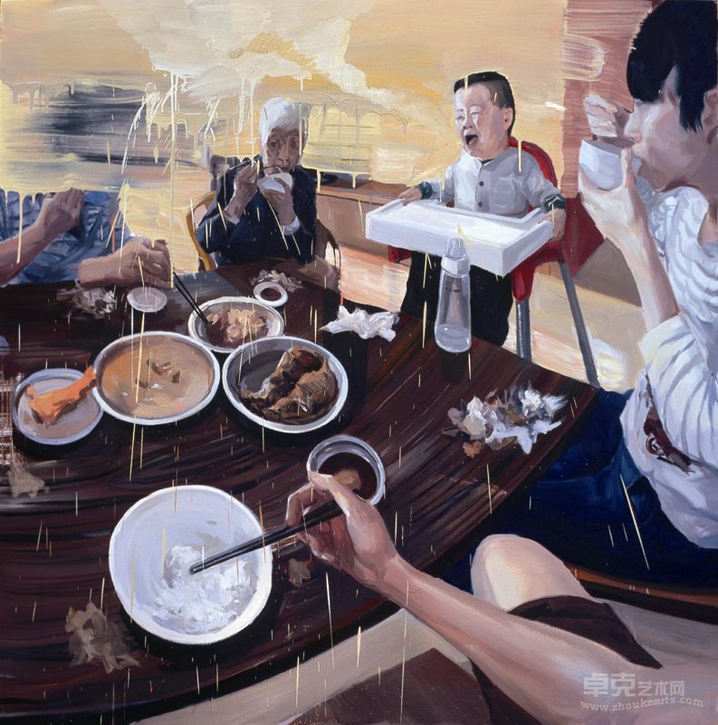 《食不言3》 180X180cm 布面油画 2012 吴迪南