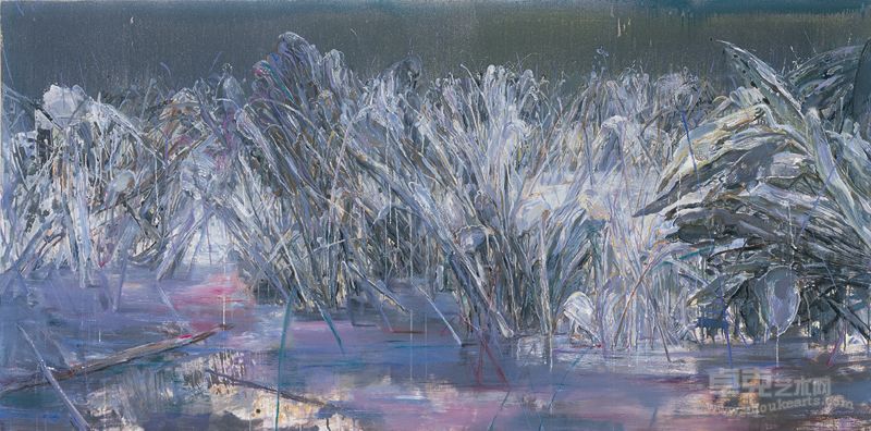 《我幻想在黑夜里突然的静止》109cmX217cm  布上油画  2010年 罗奇