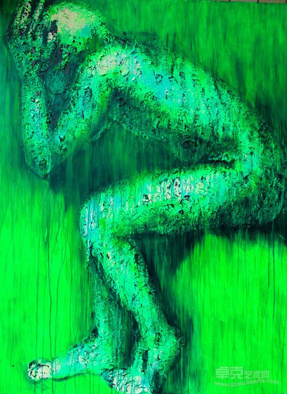 作品名称 空洞的身躯和真实的苦恼 作品尺寸 200X150X7CM  作品材质 塑形膏 丙烯 创作年代2012