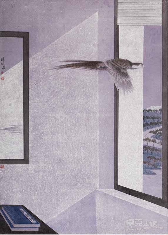 陈林-国风· 掠过  119.7 x 86cm   2012  纸本设色