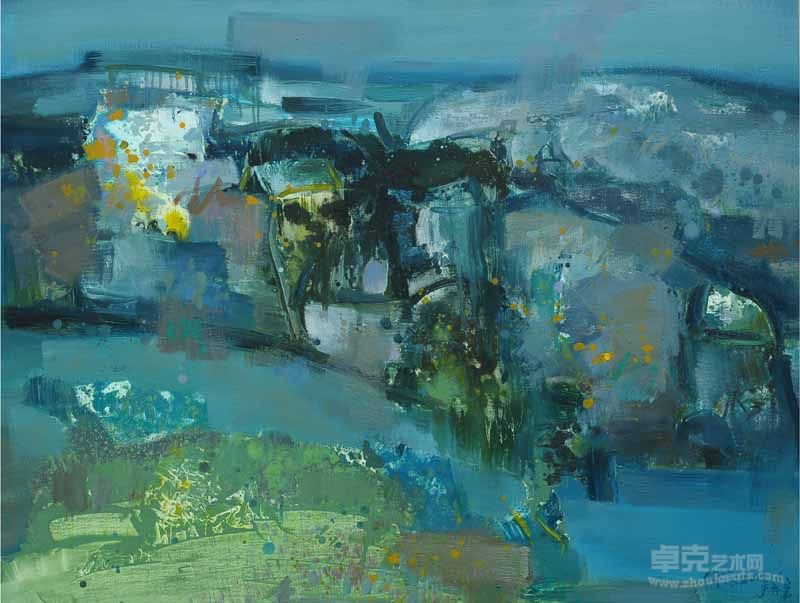 傅强-意象徽州·一；100·130；布面油画；2012.05