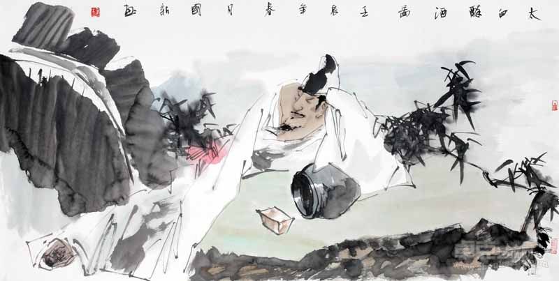 杨国新-太白醉酒图