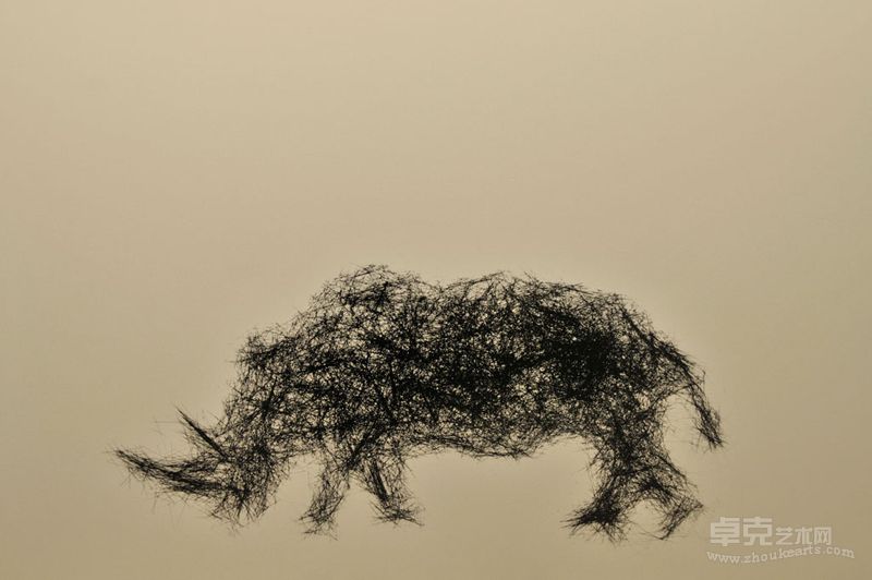 犀牛80x61cm-丝网版画，铝板