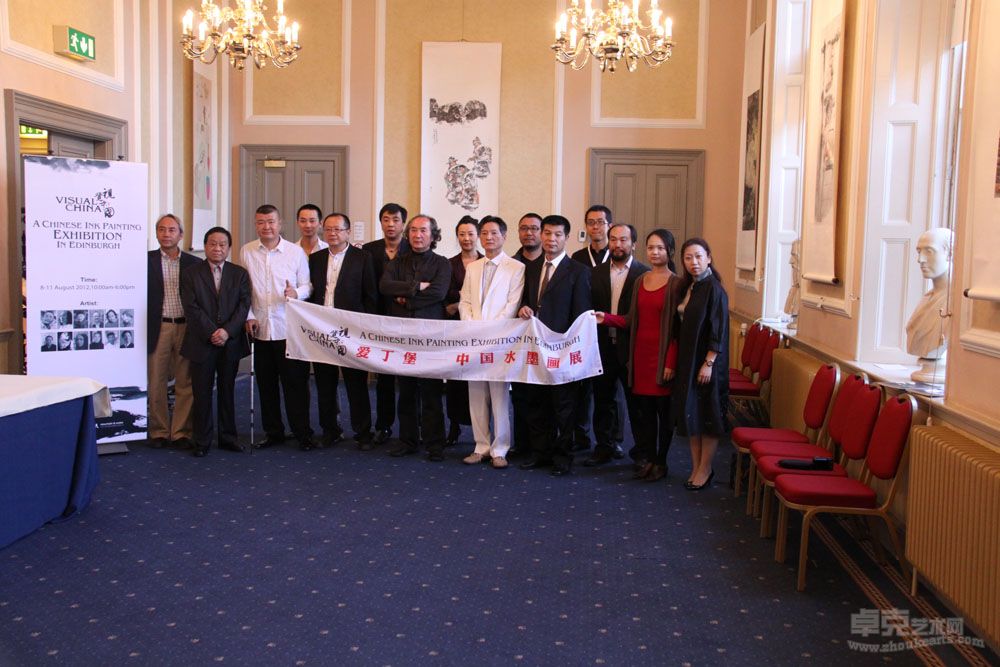 2012年8月5日英国爱丁堡皇家学会视觉中国欧洲行水墨展览现场