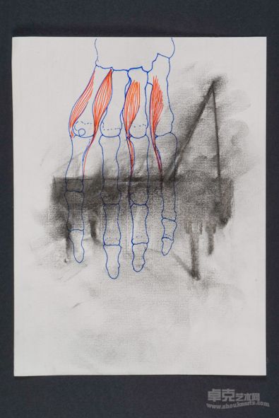 夜宴系列4， 铅笔、彩色铅笔、纸张，31.8x 23.8 cm，2007 年