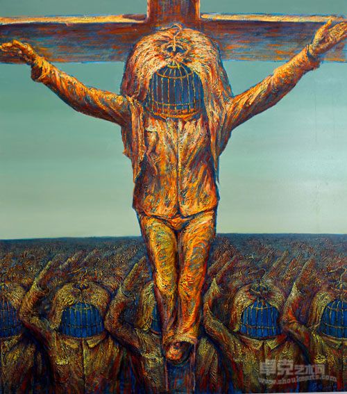 笼之十.180~160cm.王慧斌2011年作布面油画小