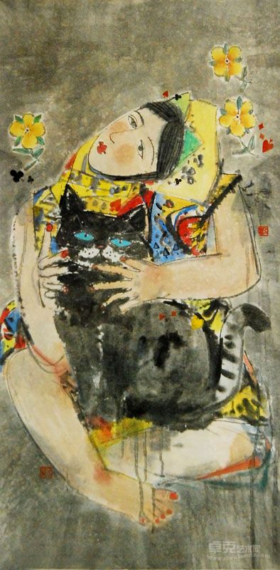 扑克牌系列之一67x120cm 纸本水墨 田小赤2012