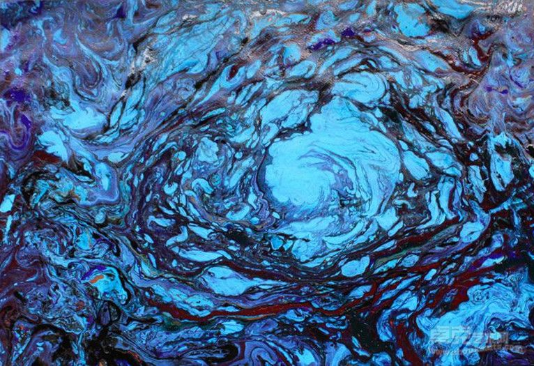 蓝色海洋 Blue Ocean 90 x 65cm  Ebru专用纸 2012