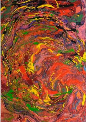 绚丽人生 The Color of Life  91 x 68cm  Ebru专用纸 2010