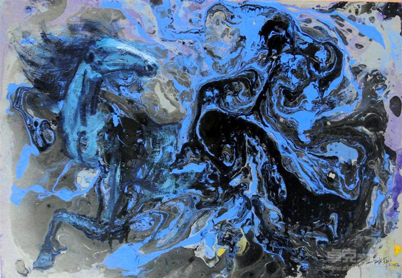 浪马图 Galloping Horse 综合材料  85 x 65cm  2012