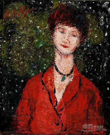 郑琼娟－《愁》, 60.5x50cm (12F), 油彩画布, 1989.