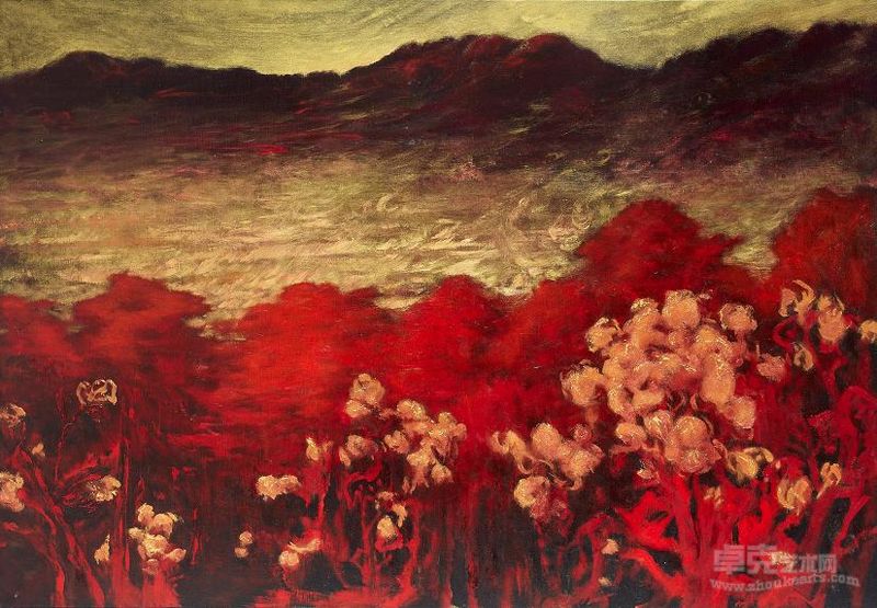 郑琼娟－《泱》, 112x162cm, 油彩画布, 2007 心里的喜悦与大地的喜悦是互相晖映