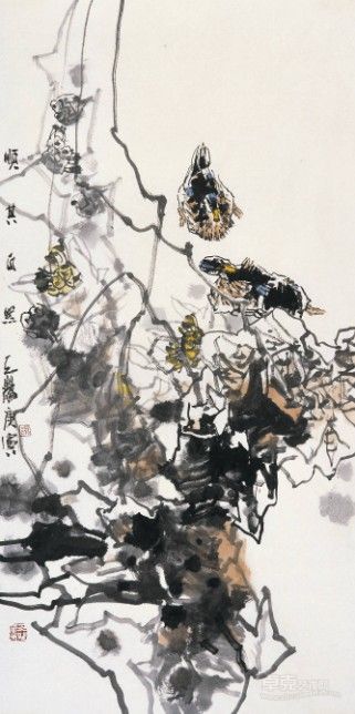 顺其自然（纸本水墨）138X68cm