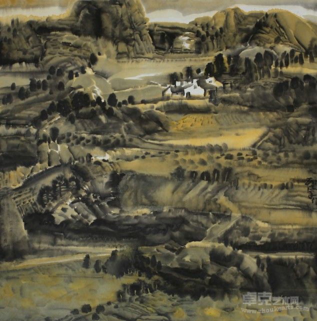 阮国新《山水三》66x66cm