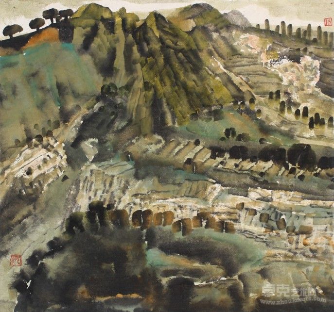 阮国新《山水一》66x66cm