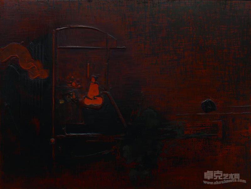 经史•待月History•Moon Craving120x160cm木头、大漆Wood, Chinese Lacquer 2011
