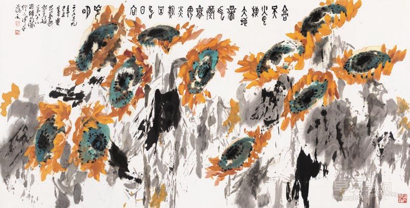 刘伯骏 无畏炎热困 丝网版画 112×56cm 2012年