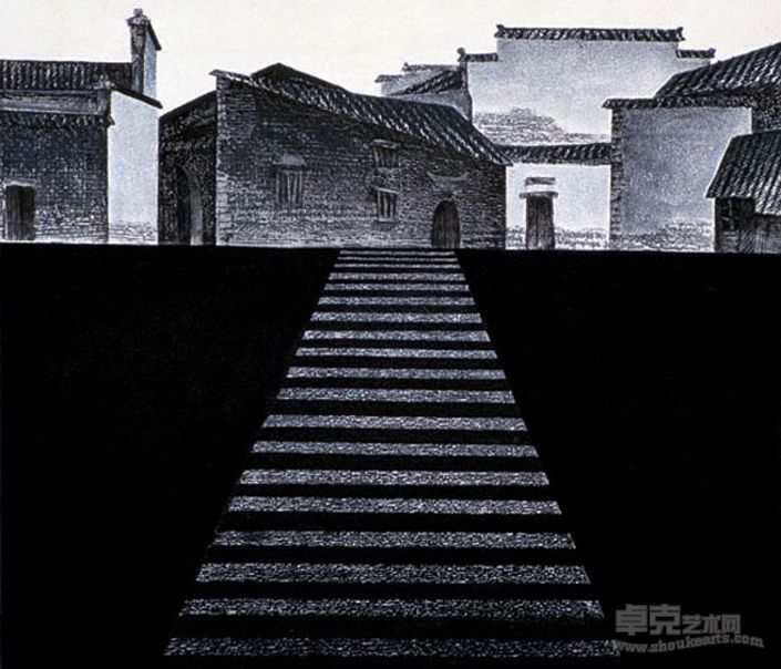 应天齐 西递村系列之五   50×60cm 1988