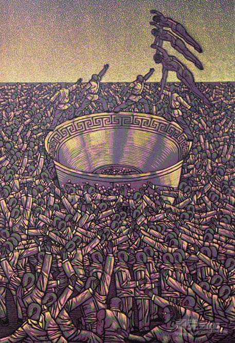 张敏杰 杂技组画系列   65×45cm  2003
