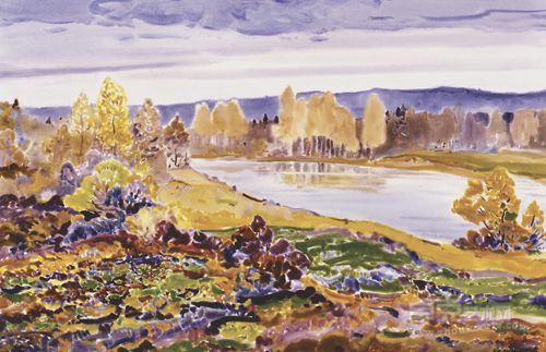马雷斯Malysh秋天Autumn62.5x94cm纸板水彩Watercolor on pasteboard1972