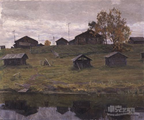 格里查依Gritsai农居Farmhouse59X70cm画板油画Oil on Board1983