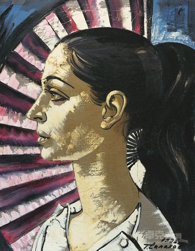 萨拉霍夫Salakhov画家夫人Artist's Wife92x70cm布面油画Oil on Canvas1993
