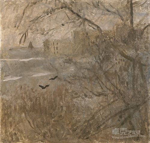 雅勃隆斯卡娅Yablonskaya风景Landscape43X45.5cm布面油画Oil on canvas1992